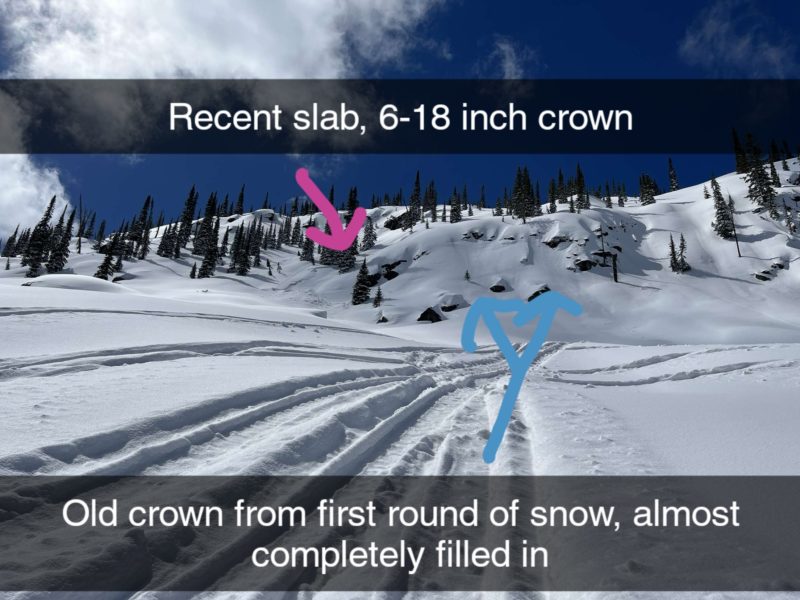 Small D1-2 avalanches that occurred prior to today, NE slope 6,500 ft.
